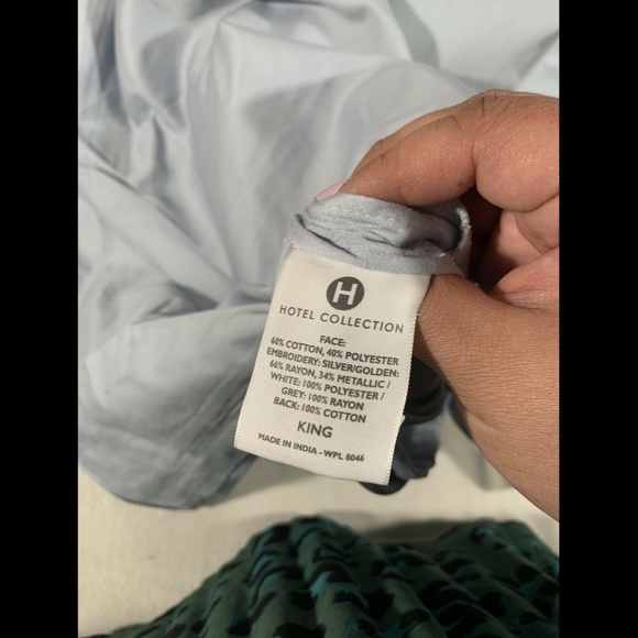 NIB Hotel Collection Marquesa‎ Geo Embroidered King Duvet Cover Pastel - Picture 7 of 11